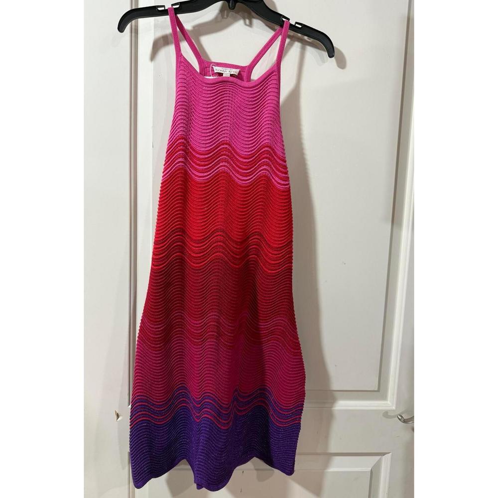 Torn By Ronny Kobo Hope Knit Dress Pink Red Metallic Halterneck L NWOT - Picture 4 of 6
